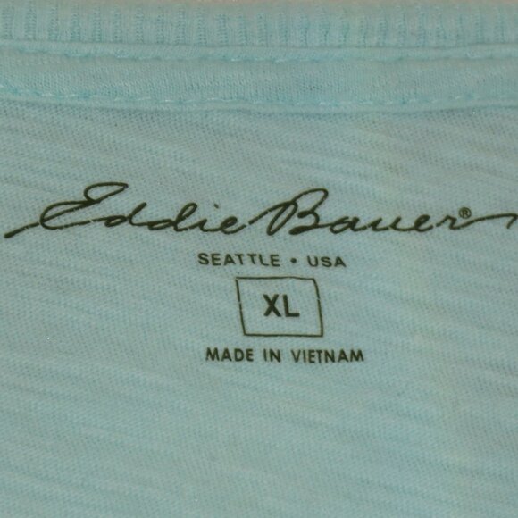 Eddie Baurer Mint Green Short Sleeve Pullover Partial Snap Blouse Size XL (C929) - Picture 6 of 7